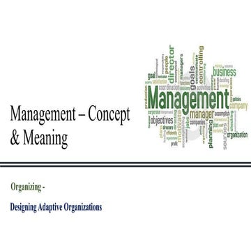 Management – Concept & Meaning
