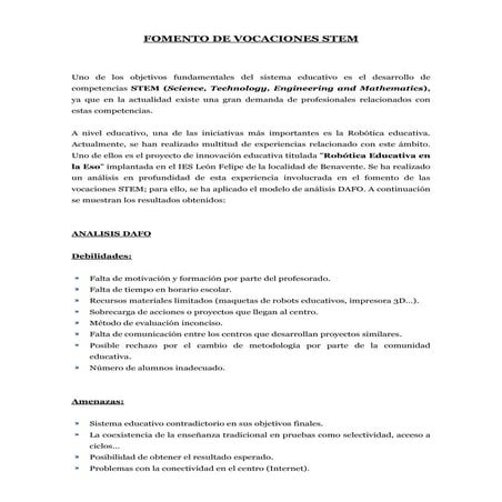 Fomento de vocaciones stem