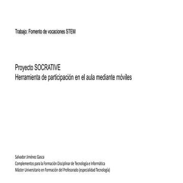 Fomento de vocacione STEM - SOCRATIVE