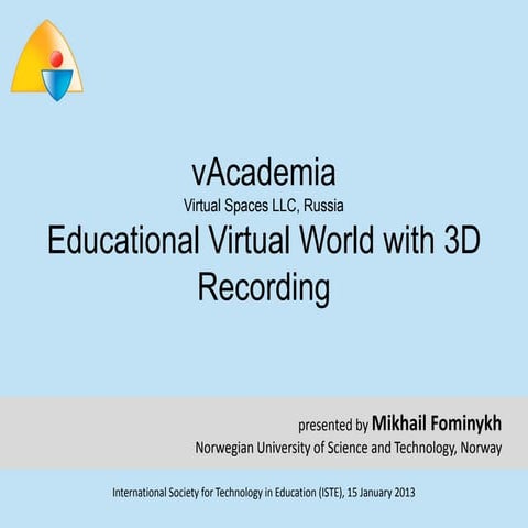 vAcademia presentation for ISTE