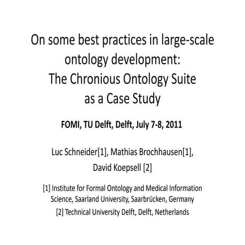 Formal Ontology Meets Industry: Best Practices