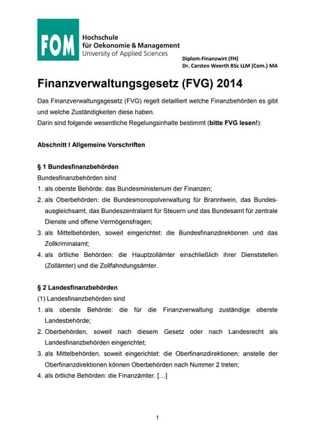 FOM Steuerrecht: Das Finanzverwaltu...