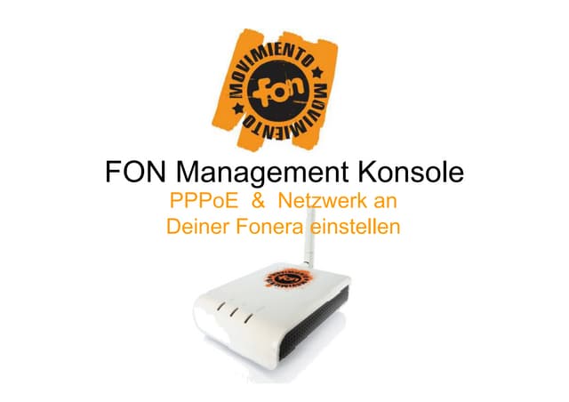 PPPoE an der Fonera einstellen - FON