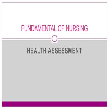 Nursing health assessment
