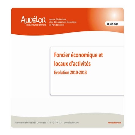 Foncier économique et locaux d’activités dans le Pays de Lorient. Évolution 2...