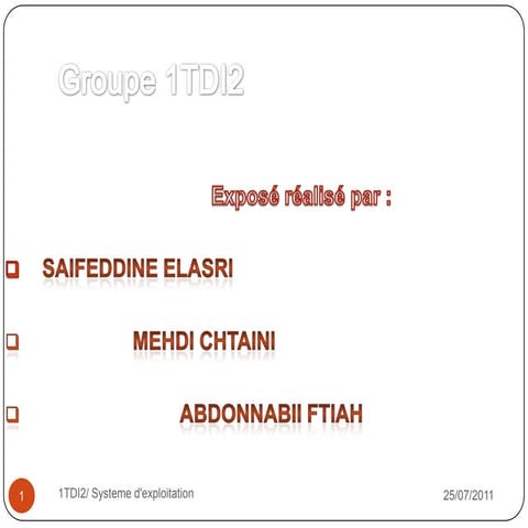 Fonctionnement d’un système d’exploitation