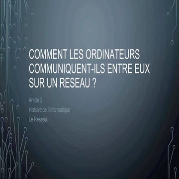 Fonctionnement du réseau