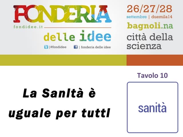 Fonderia delle Idee - Tavolo Sanità