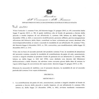 Fondo di garanzia pmi decreto