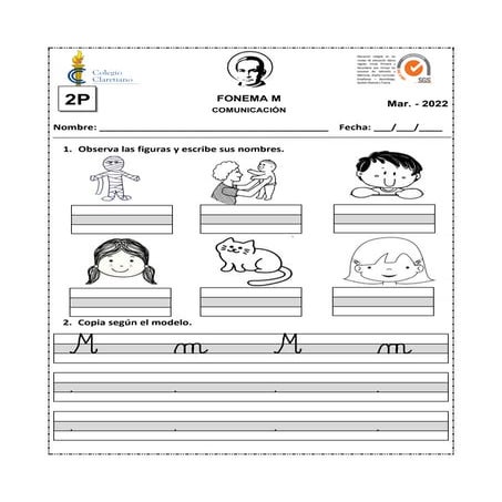 FONEMA M.pdf para primer grado de primaria | PDF