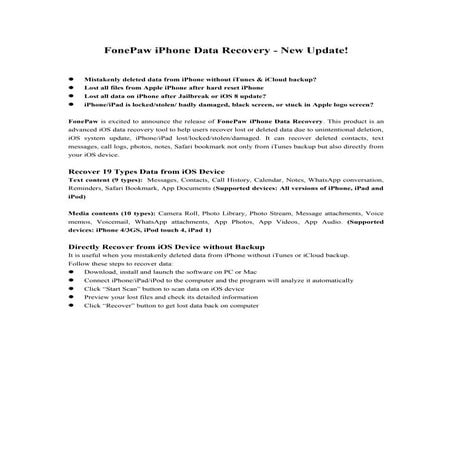 Fonepaw iphone data recoevry