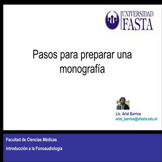 Pasos para realizar una monografía