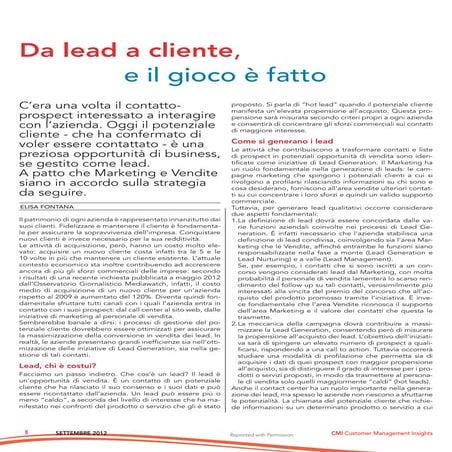 Lead generation, lead nurturing e lead management