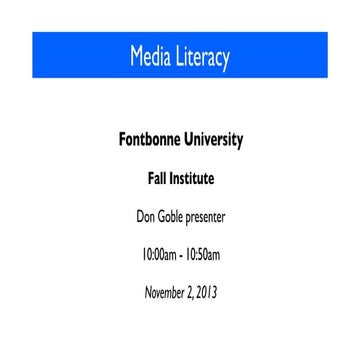Media Literacy is a 21st Century Skill