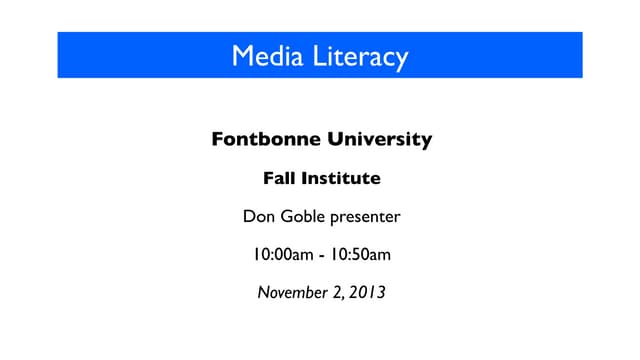Media Literacy is a 21st Century Skill