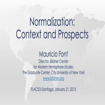 Normalization: Context and Prospects