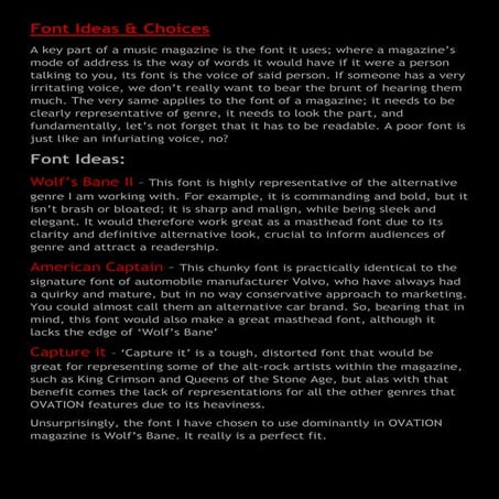 Font Ideas & Choices