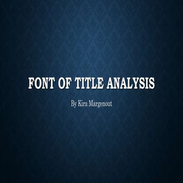Font of title analysis