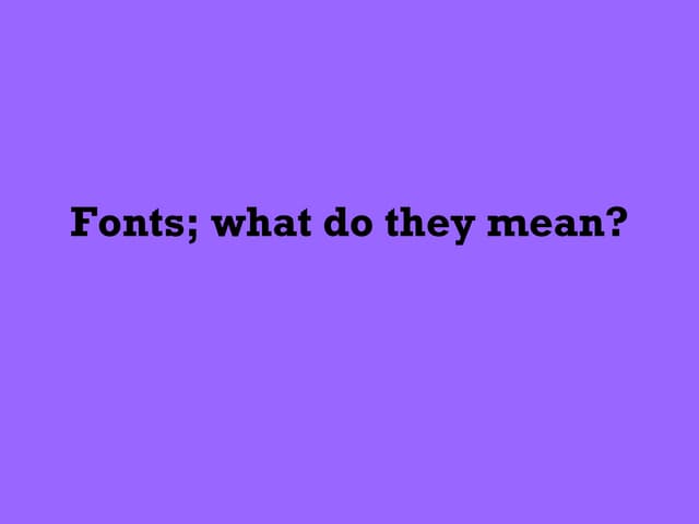 Fonts