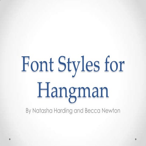 Font styles for hangman