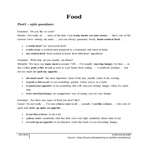 Food present simple and continuous | PPTX