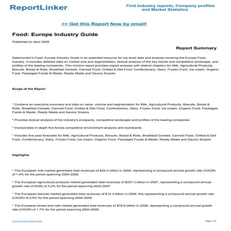 Food: Europe Industry Guide