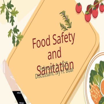 Food Safety And Sanitation Pptx