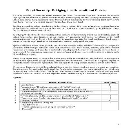 Food security-urban-divide-event
