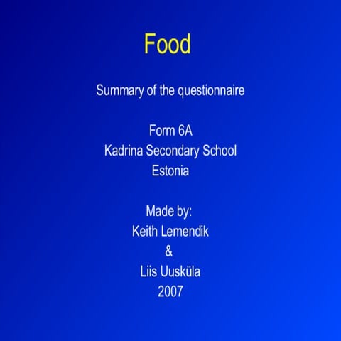 Food Summary