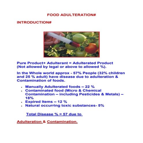 Adulteration in Milk, Milk adulteration, Milk adulterant