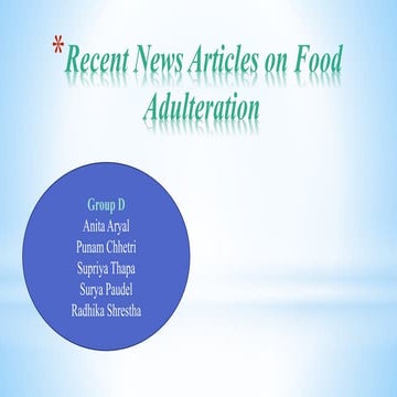 Food adulteration