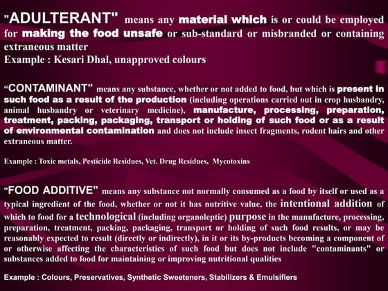 Food additives, adulteration and misbranding | PDF
