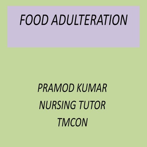 Food adultration