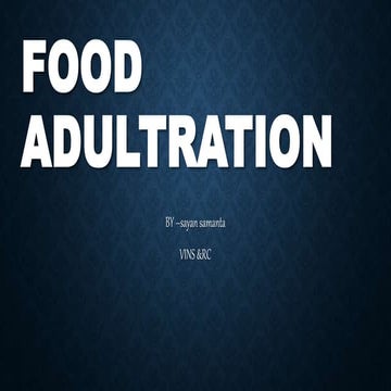 Food adultration