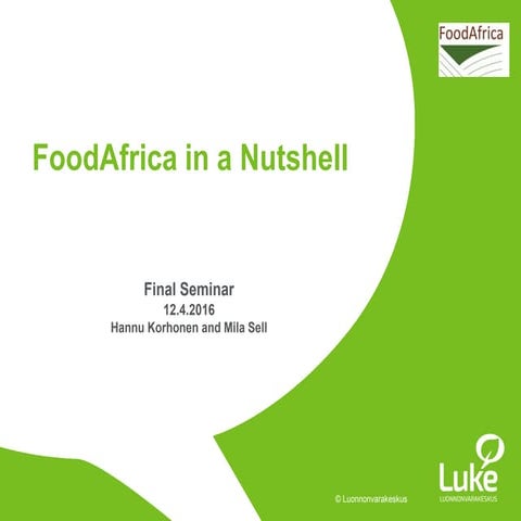 FoodAfrica in a nutshell, Mila Sell