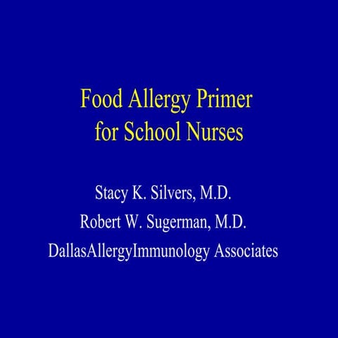 Food Allergy Management and Prevention for School Nurses | PPT