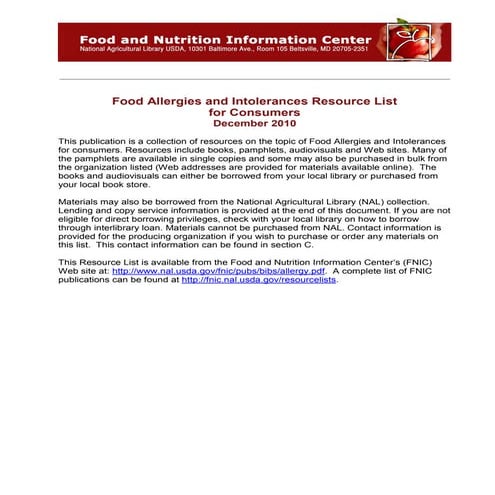 Global Medical Cures™ | Food Allergy Resources (USDA)