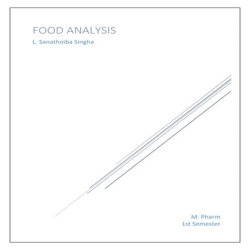 Notes* for the subject 'Food Analysis'