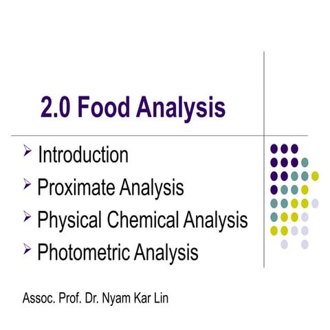 food analysis of various food products and