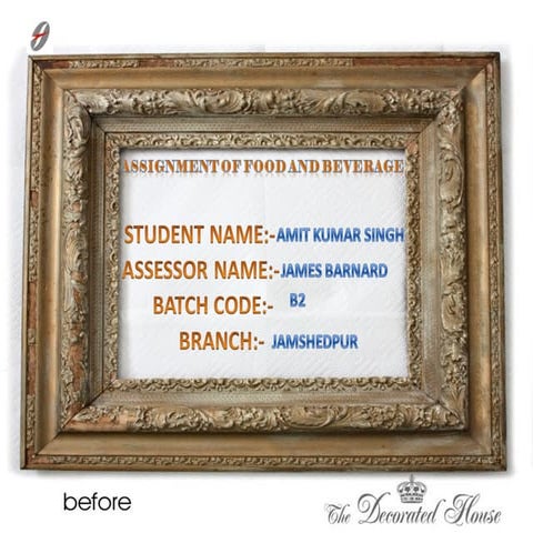 Food and beverages assignment