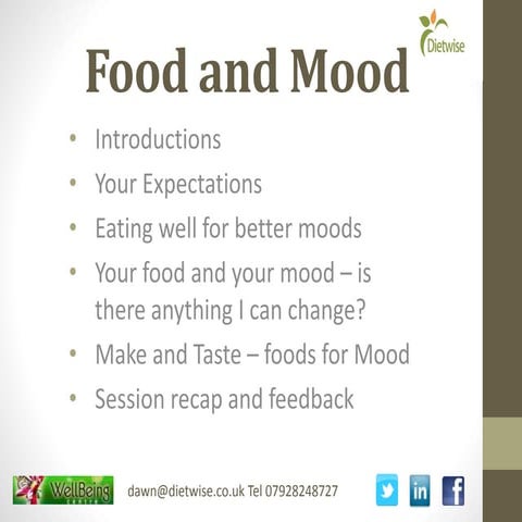 Food and mood - dietitian presentation for depression