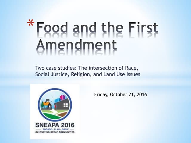 Food and the first amendment