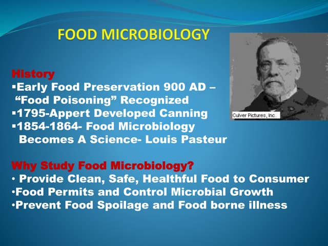 Food as a substrate for microbial growth