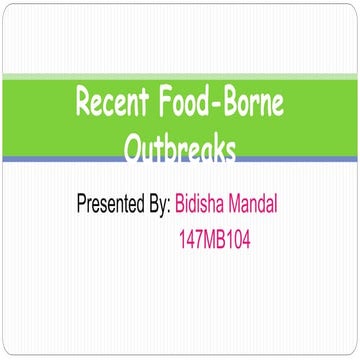 Food borne outbreaks- presentation