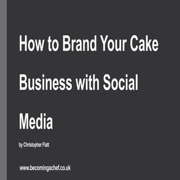How To Brand Your Cake Business With Social Media