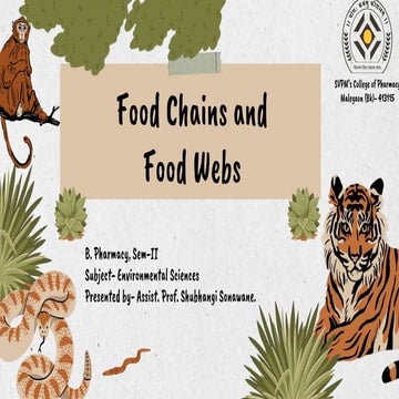 Food Chain and Food Web (Ecosystem) EVS, B. Pharmacy 1st Year, Sem-II Biology Diagrams