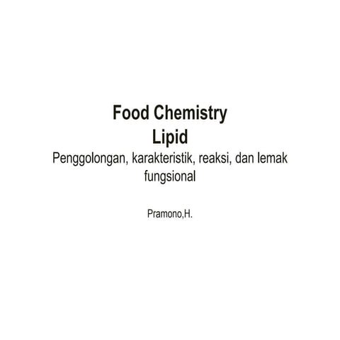 Food chemistry of lipid 1
