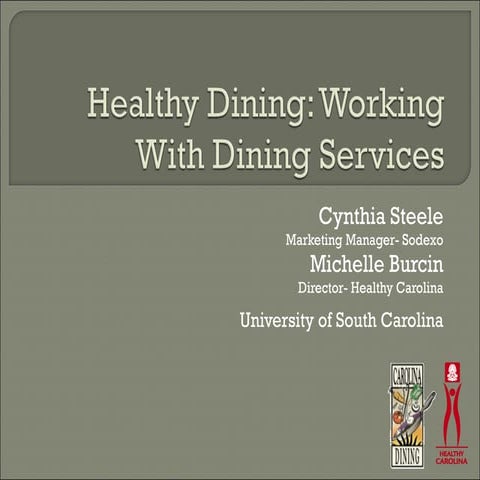 Healthy Dining:  Working with Dining Services on Campus Cls