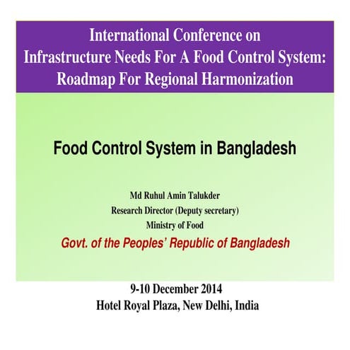 Food Control System in Bangladesh