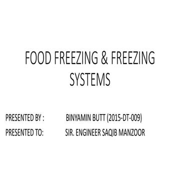 Food freezing & freezing systems 